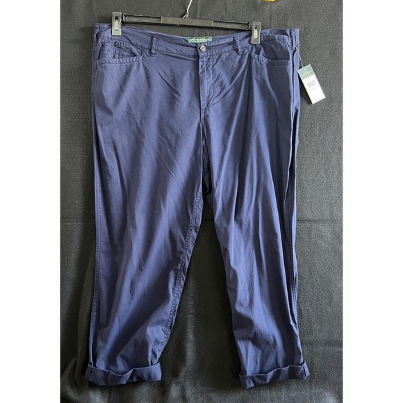 LRL Lauren Jeans Co. Ralph Lauren Woman Navy Blue Capri Pants - Size 20W - Picture 1 of 15